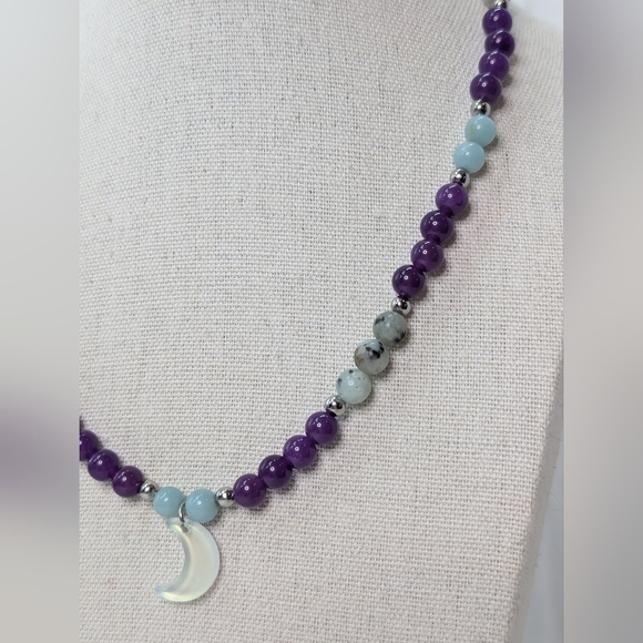 New Celestial Gemstone Artisan Necklace D102 - Picture 5 of 7